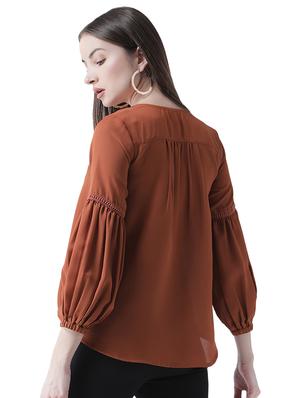 lace detail bishop sleeved top - 16708313 - Standard Image - 3