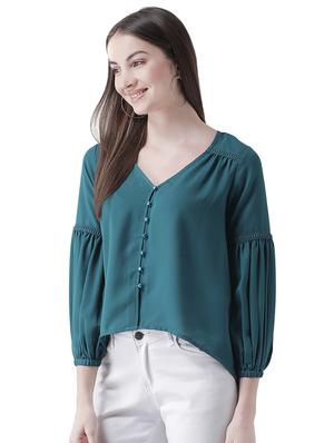 lace detail bishop sleeved top - 16708314 - Standard Image - 2