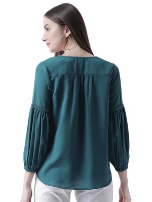 lace detail bishop sleeved top - 16708314 - Standard Image - 3
