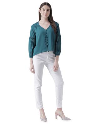 lace detail bishop sleeved top - 16708314 - Standard Image - 4
