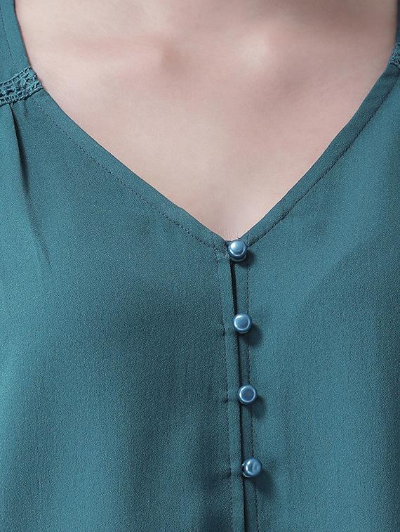 lace detail bishop sleeved top - 16708314 - Zoom Image - 5