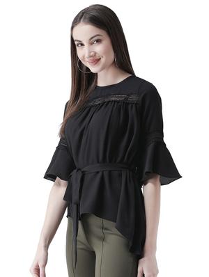 tie front lace detail top - 16708315 - Standard Image - 2