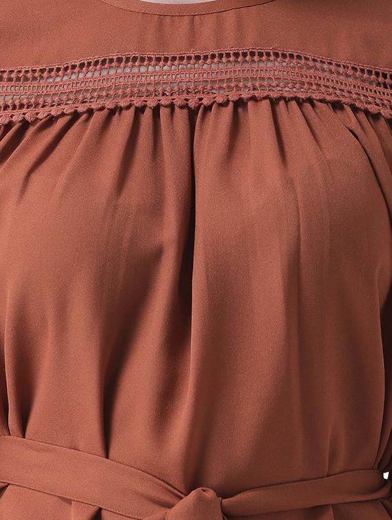 tie front lace detail top - 16708316 - Zoom Image - 5