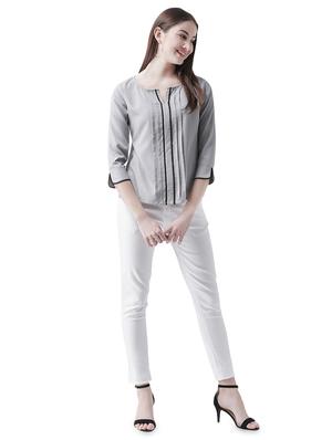 notch neck pleat detail top - 16708325 - Standard Image - 4
