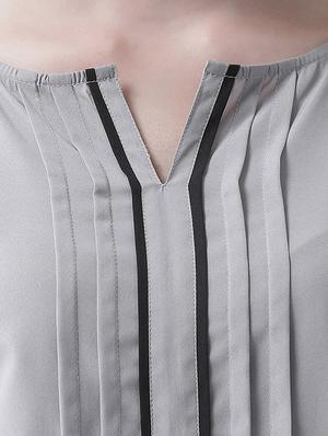 notch neck pleat detail top - 16708325 - Standard Image - 5