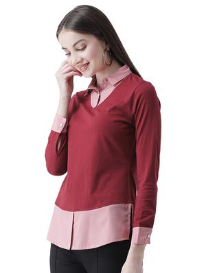 shirt collar layered top - 16708328 - Standard Image - 2