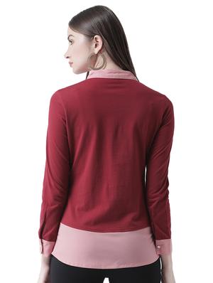 shirt collar layered top - 16708328 - Standard Image - 3