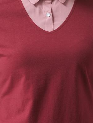 shirt collar layered top - 16708328 - Standard Image - 5