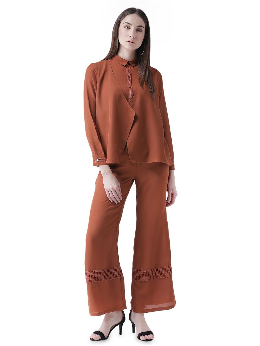 lace detail long sleeved layered top - 16708333 - Zoom Image - 4