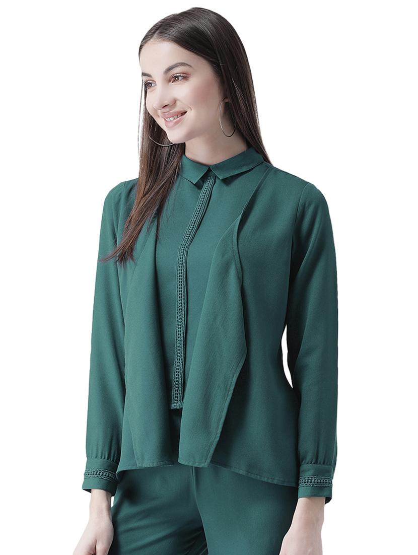 lace detail long sleeved layered top - 16708334 - Zoom Image - 2