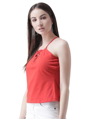 criss cross detail halter neck top - 16708347 - Standard Image - 2