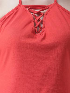 criss cross detail halter neck top - 16708347 - Standard Image - 5