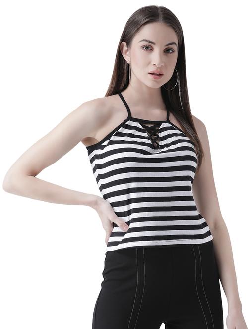 criss cross detail halter neck top - 16708348 - Standard Image - 1