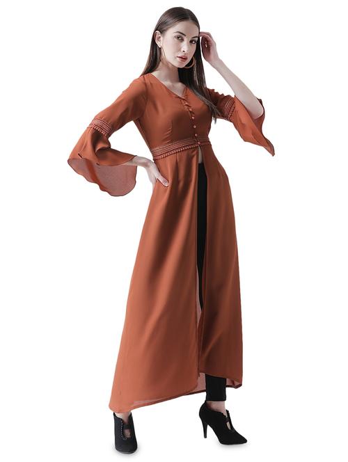 lace detail bell sleeved tunic - 16708349 - Standard Image - 1