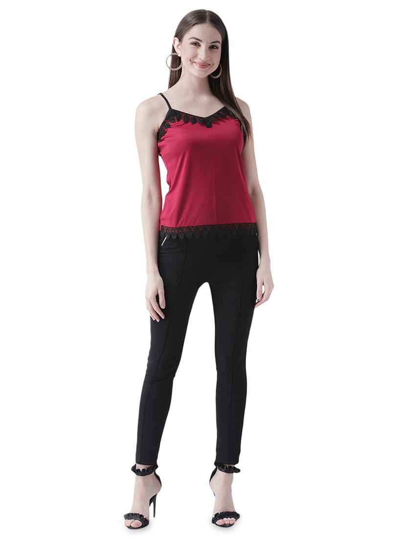 lace detail cami neck top - 16708354 - Zoom Image - 4