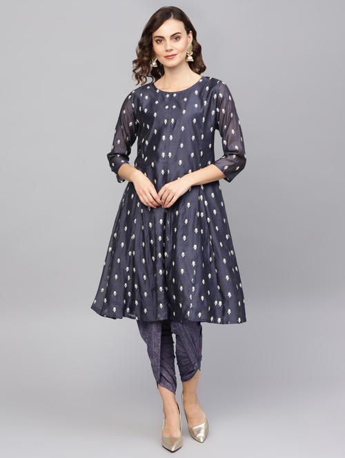 embroidered kurta salwar set - 16708362 - Standard Image - 1