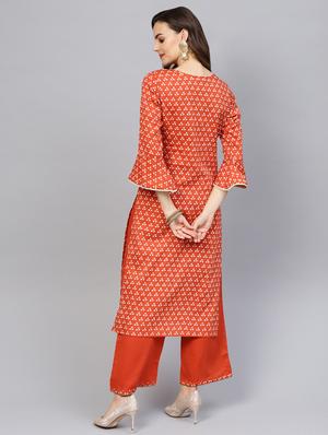 bandhani printed kurta palazzo set - 16708366 - Standard Image - 3