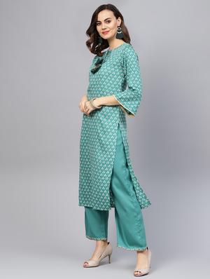 bandhani printed kurta palazzo set - 16708368 - Standard Image - 2
