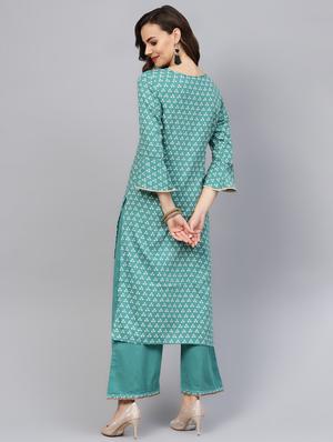 bandhani printed kurta palazzo set - 16708368 - Standard Image - 3