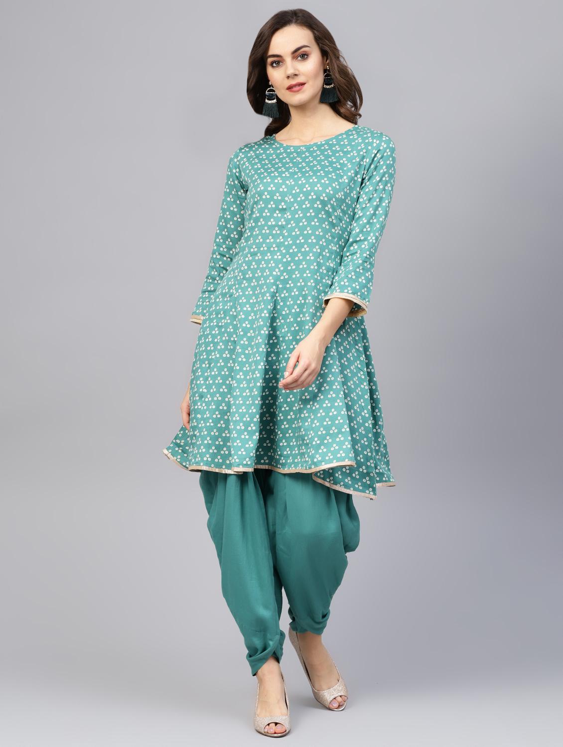 bandhani printed kurta salwar set - 16708370 - Zoom Image - 1