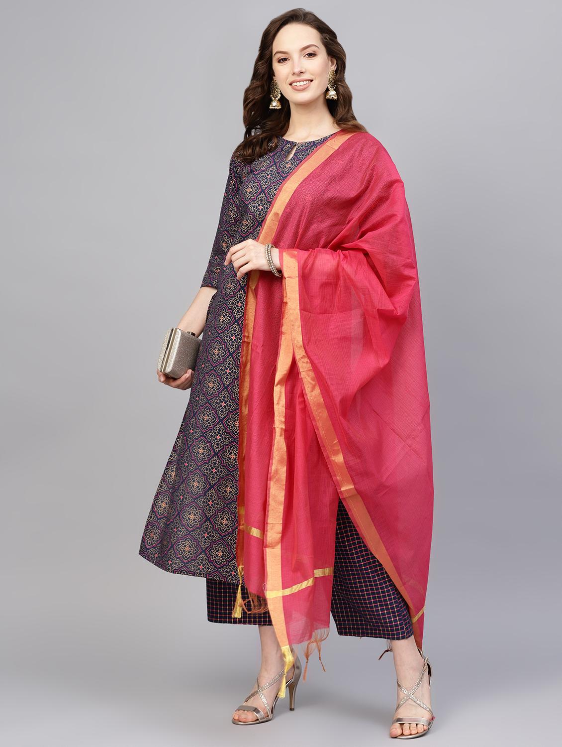 gold printed suit set - 16708375 - Zoom Image - 1