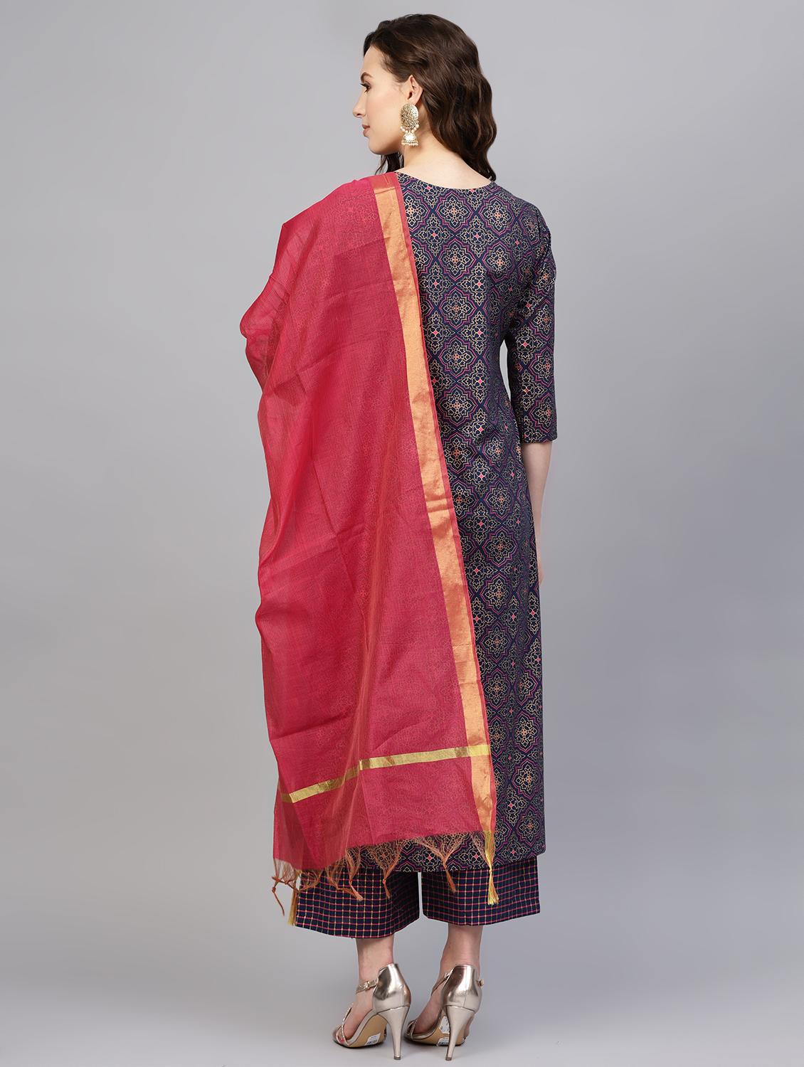 gold printed suit set - 16708375 - Zoom Image - 3