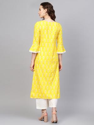 block printed kurta palazzo set - 16708376 - Standard Image - 3