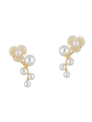 white metal drop earring - 16708538 - Standard Image - 2