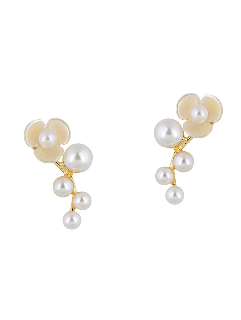 white metal drop earring - 16708538 - Zoom Image - 2