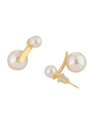 gold metal drop earring - 16708539 - Standard Image - 3