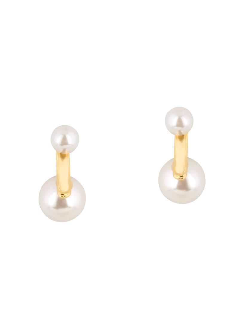 gold metal drop earring - 16708539 - Zoom Image - 2