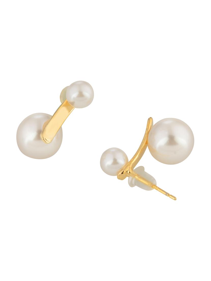 gold metal drop earring - 16708539 - Zoom Image - 3