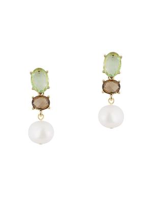 green metal drop earring - 16708540 - Standard Image - 2