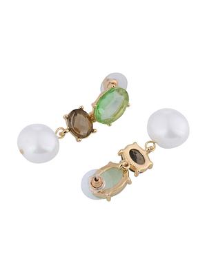 green metal drop earring - 16708540 - Standard Image - 3