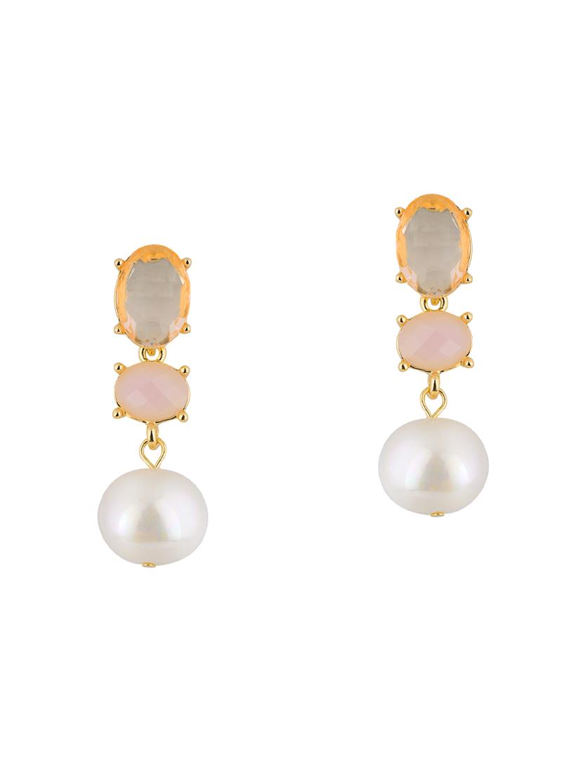 pink metal drop earring - 16708541 - Zoom Image - 2