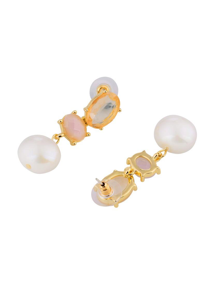 pink metal drop earring - 16708541 - Zoom Image - 3