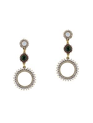 green metal drop earring - 16708542 - Standard Image - 2
