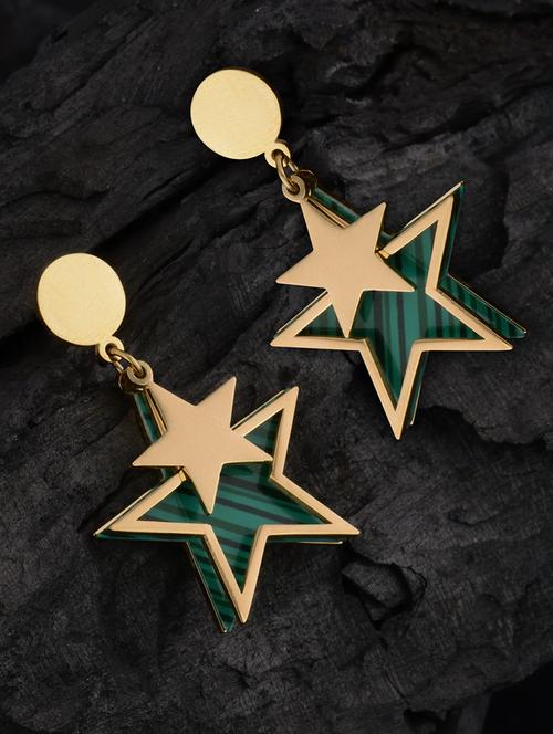 gold metal drop earring - 16708550 - Very Small Image - 1