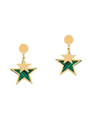 gold metal drop earring - 16708550 - Standard Image - 2