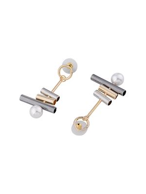 gold metal drop earring - 16708570 - Standard Image - 2