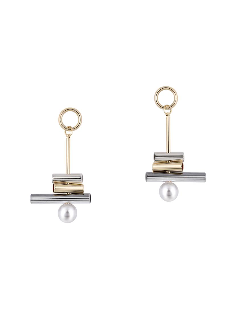 gold metal drop earring - 16708570 - Zoom Image - 1