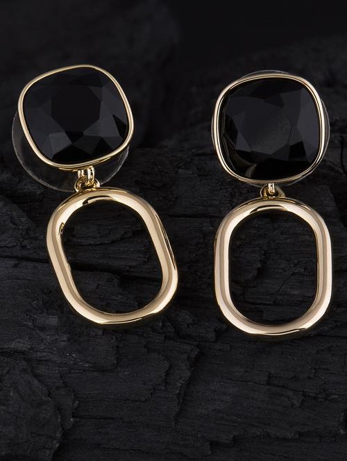 gold metal drop earring - 16708573 - Standard Image - 1