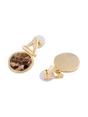 gold metal drop earring - 16708574 - Standard Image - 3