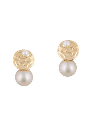 gold metal drop earring - 16708575 - Standard Image - 2