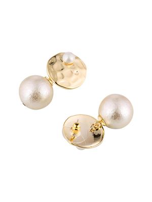 gold metal drop earring - 16708575 - Standard Image - 3