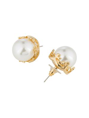 white metal studs earring - 16708579 - Standard Image - 3
