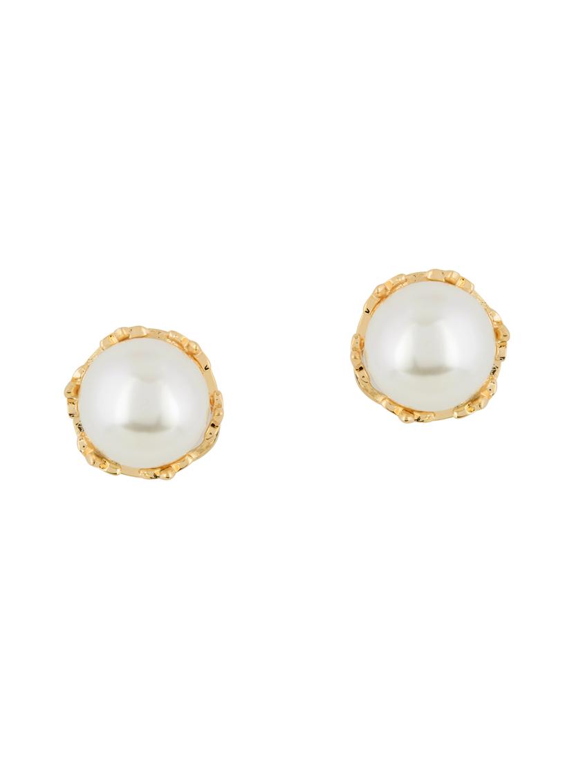 white metal studs earring - 16708579 - Zoom Image - 2