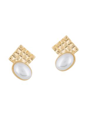 gold metal drop earring - 16708581 - Standard Image - 2