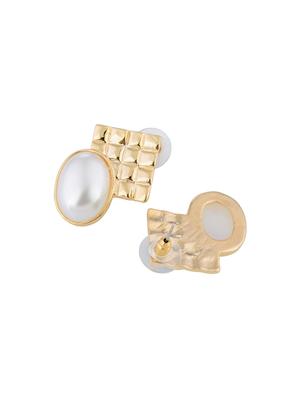 gold metal drop earring - 16708581 - Standard Image - 3