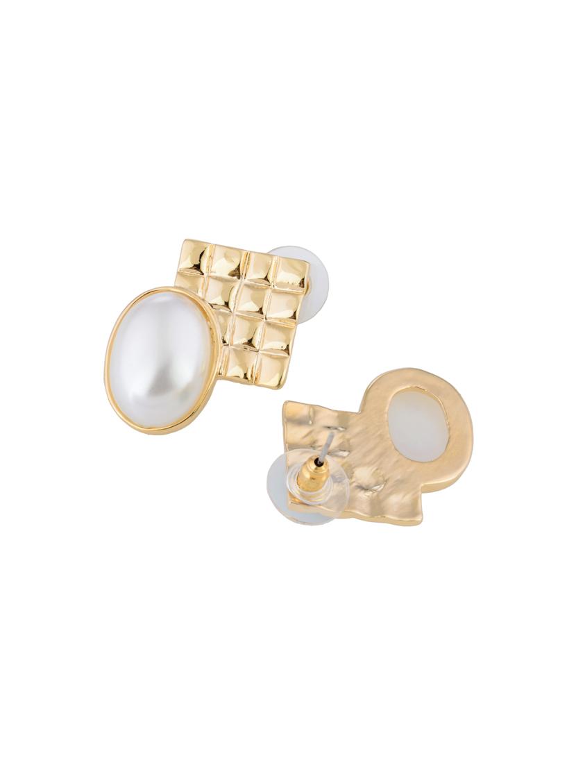 gold metal drop earring - 16708581 - Zoom Image - 3